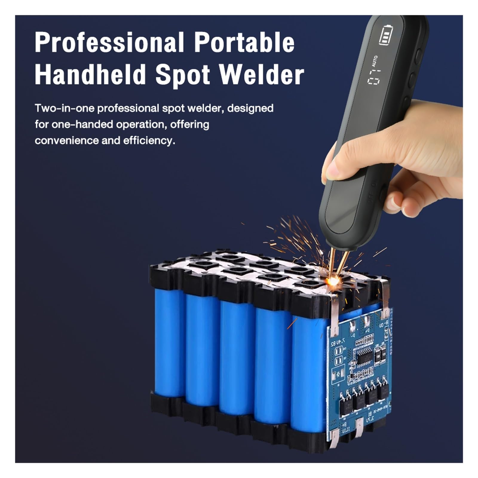 Poste de Soudure, Mini soudeuse portative réglable à 12 vitesses, éclairage LED à 9 niveaux, batterie au Lithium, Kit d'outils de soudage for bricolage