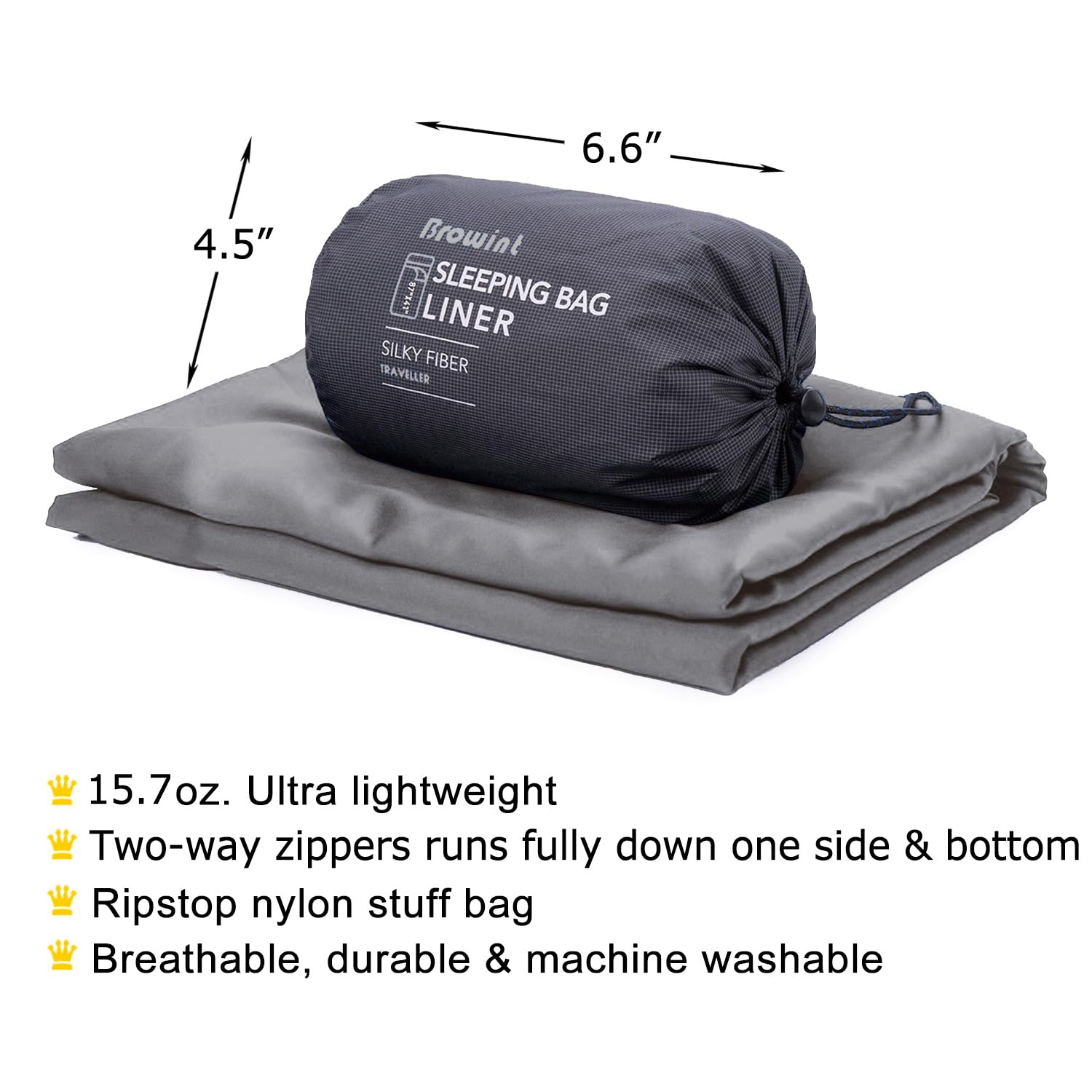Browint Sacco a pelo Premium con cerniere a due vie, 221 x 104 cm, sacco a pelo extra largo per hotel, traspirante, leggero, lenzuolo da viaggio, multifunzione, per campeggio, tutte le