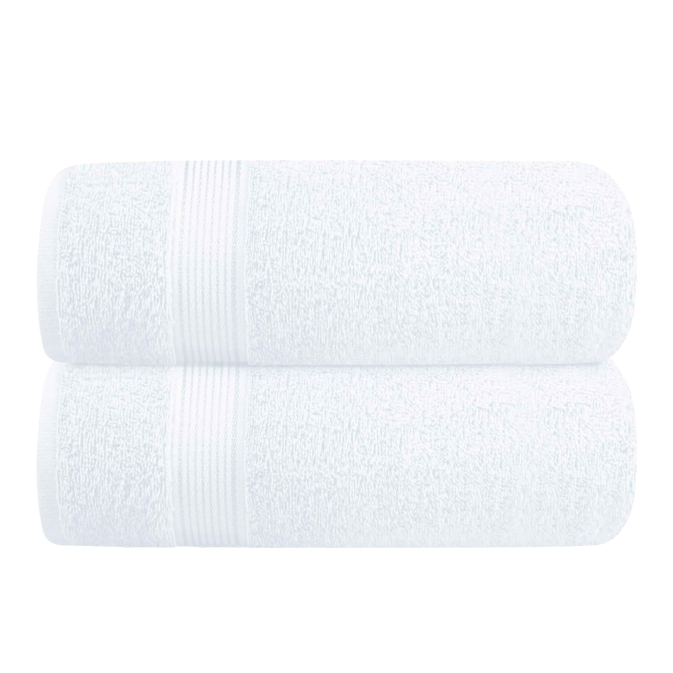 Belizzi Home Cotton 2 Pack Oversized Bath Towel Set 28x55 inches, Large Bath Towels, Ultra Absorbant Compact Quickdry & Lightweight Towel, Ideal for Gym Travel Camp Pool - White