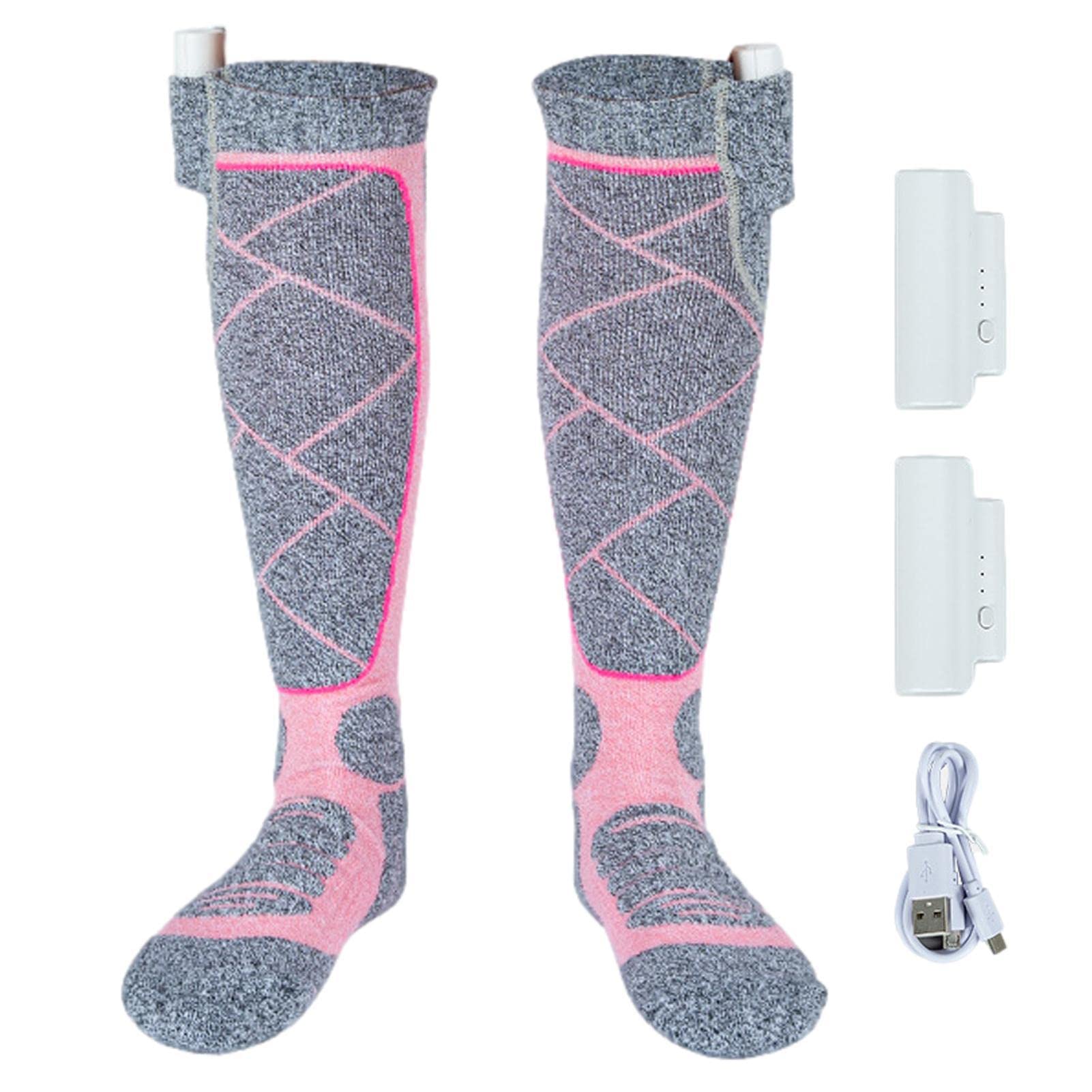 Heated Socks Women | Rechargeable Battery Thick Long Mens Heated Socks 2200mah | Unisex Foot Warmer Socks with 3 Levels for Climbing Hiking Hunting Biking (with Battery) A/r