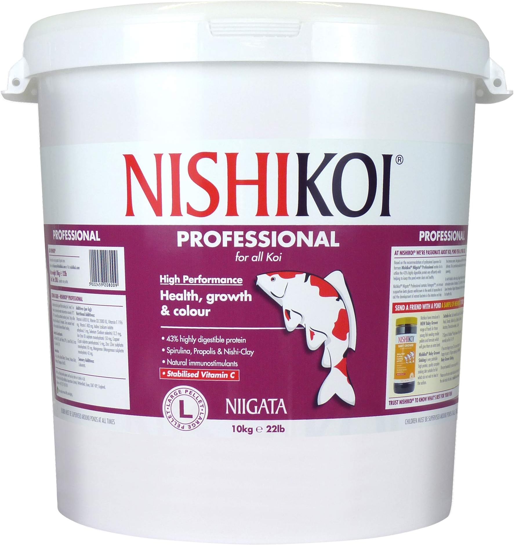Nishikoi Niigata Professional Food for All Koi Carp Large Pellets - 10kg