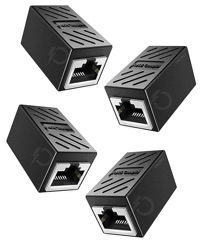 4pcs (Black), Strong Shielded 8p8c RJ45 Coupler, Cable Adsl