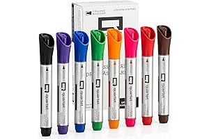 Quartet 8-Pack Glass Whiteboard Markers with Bullet Tips