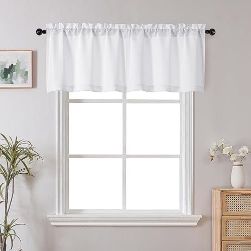 Miniatura 148 de Chyhomenyc Cortinas Rojas Navideñas de 84 Pulgadas de Largo Juego de 2 Paneles, Lino Sintético Texturizado Semi Filtrante de Luz Suave Aireado