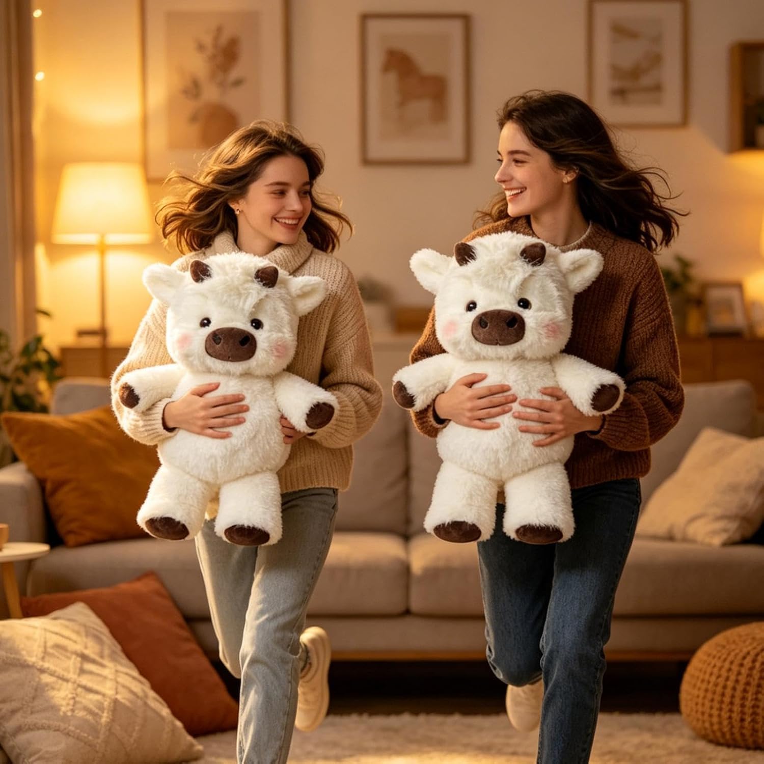 Peluche Vache Highland 45 Cm – Doudou Anti-Stress Ultra Doux, Cadeau Pour Enfants Et Adultes, Voyage Et Détente