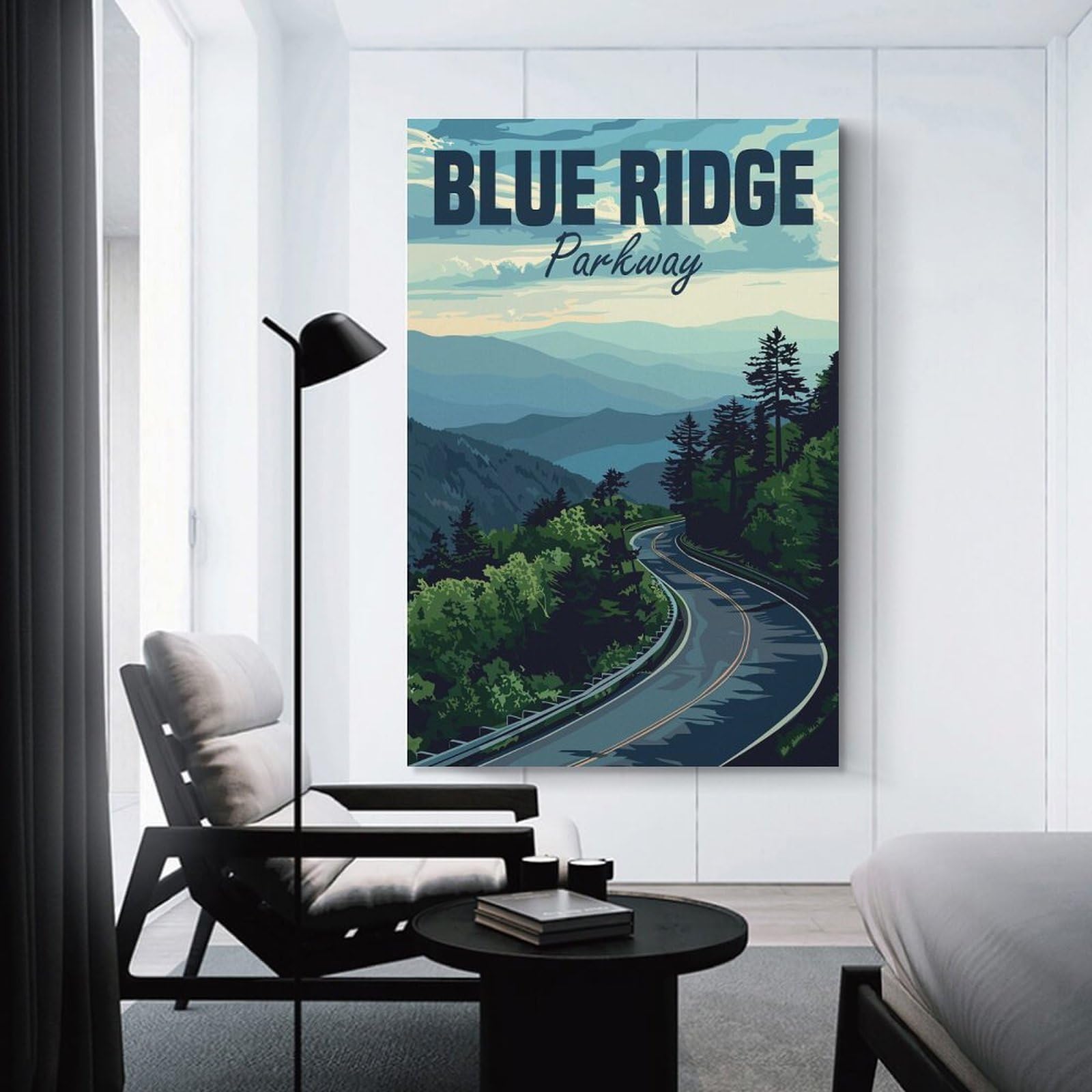 Junmoney Blue Ridge Parkway Home Decor Wall Art 08x12inch(20x30cm), for Restful Interiors, Bedrooms Or Small Rooms, Decorative Wall Art for Cosy Rooms