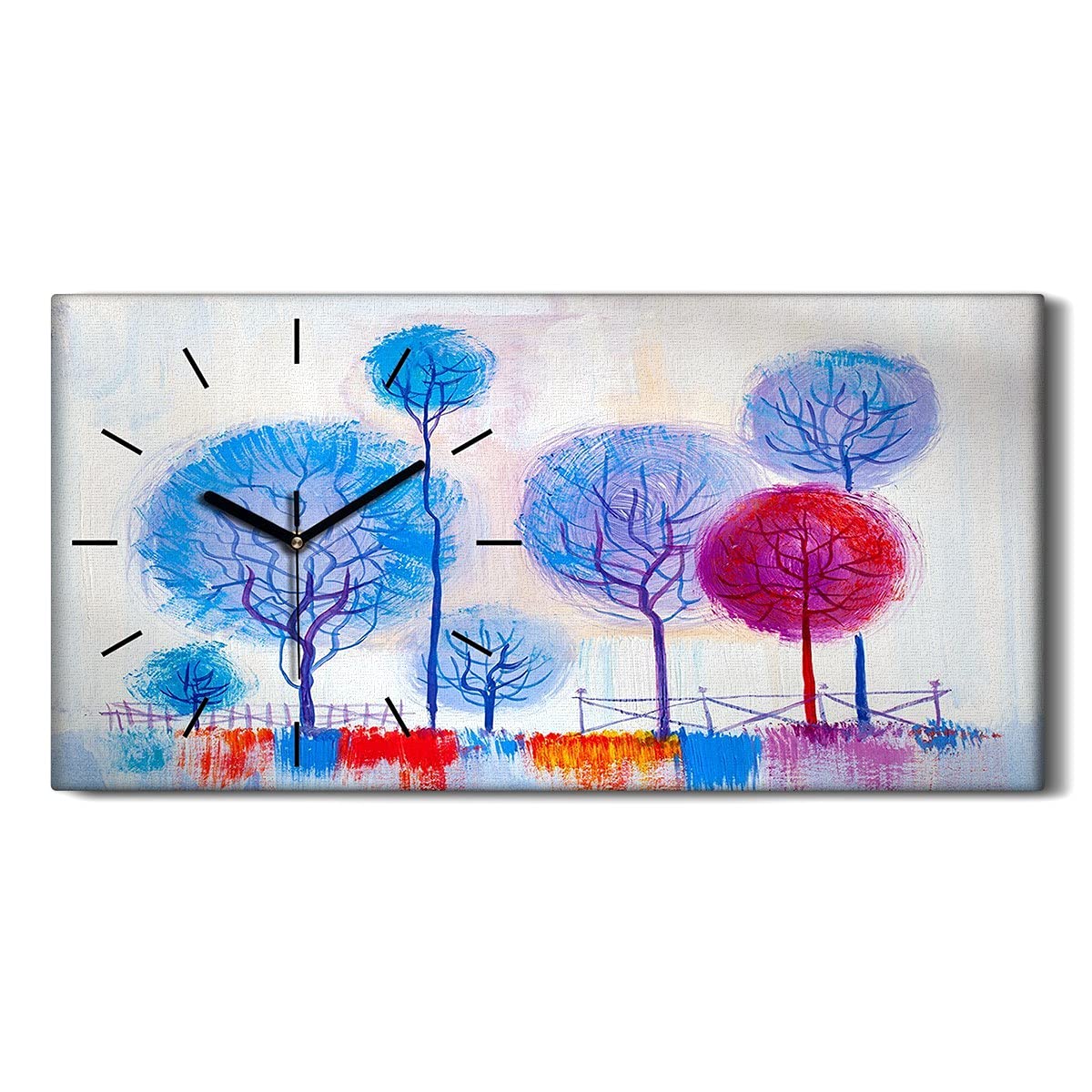 Horloge de Salon Décoration Toile Peinture Fond Artistique 60x30 cm