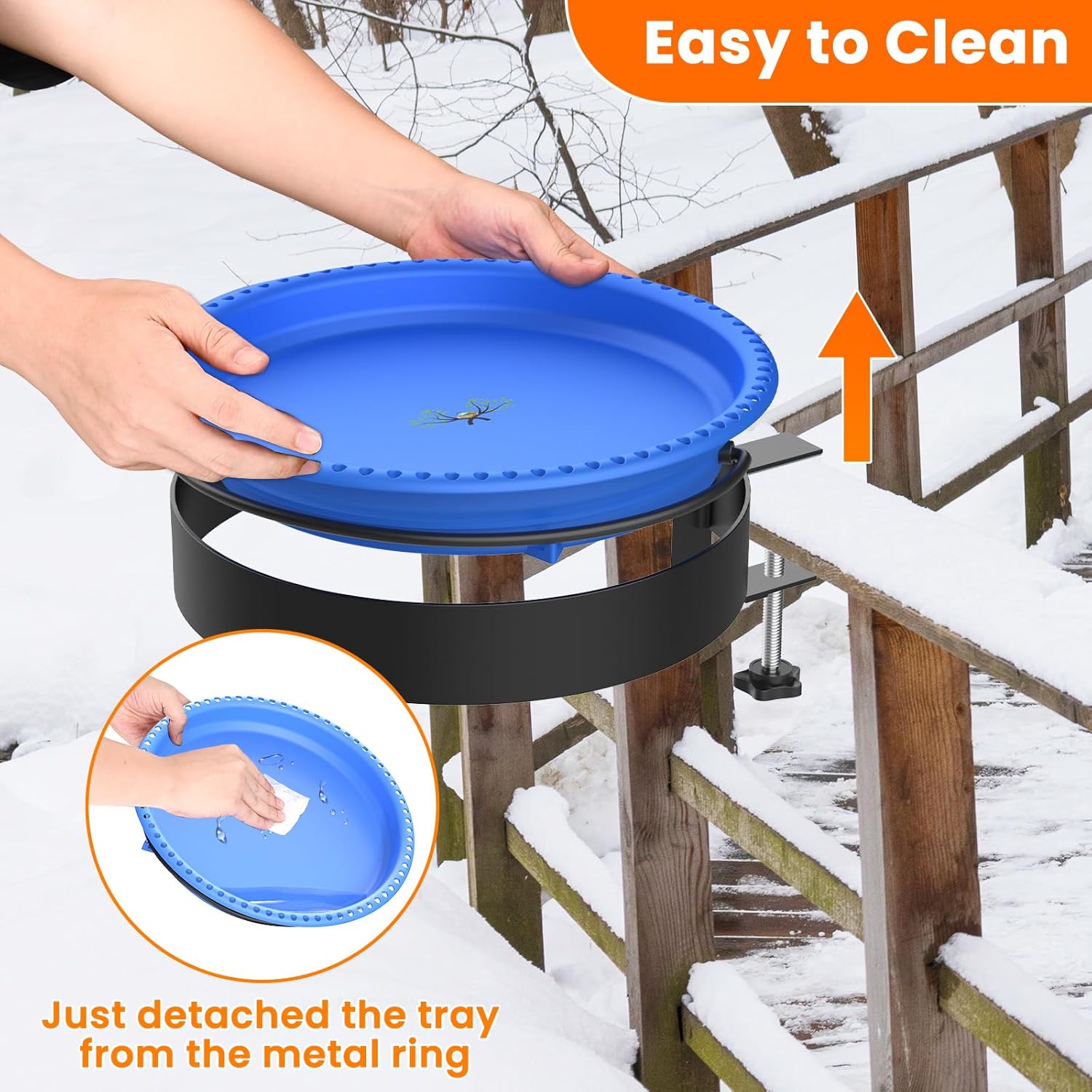 Keten Bird Bath Heater, 100W Thermostatically Controlled Heated Bird Baths Bowl for Winter, Prevents Birdbath Water from Freezing Suitable for Outdoors Garden Yard Patio Lawn