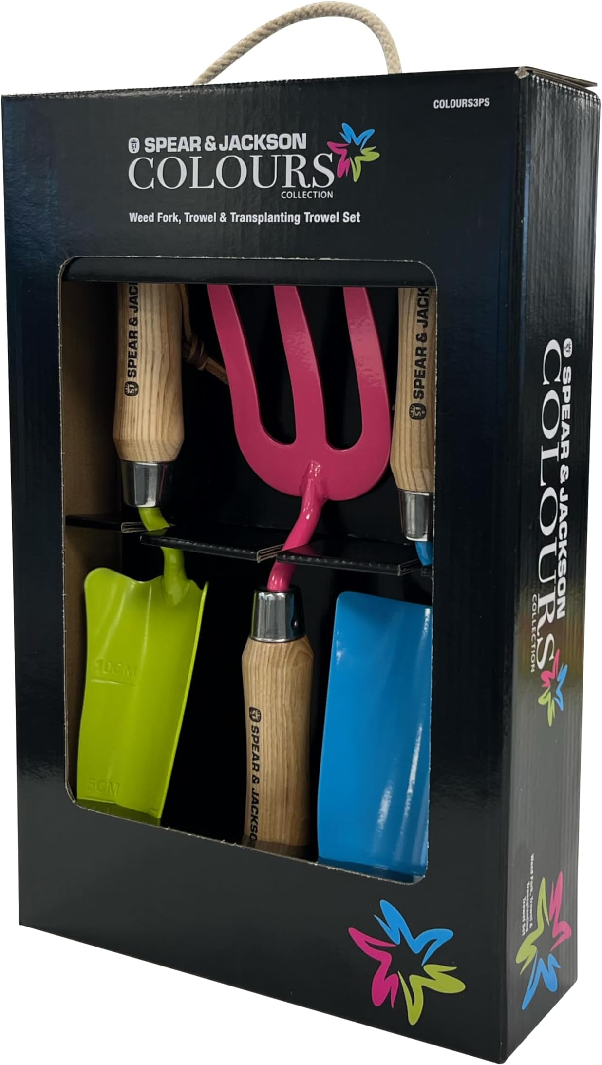 Spear & Jackson COLOURS3PS Colours Hand Trowel, Fork & Transplanter