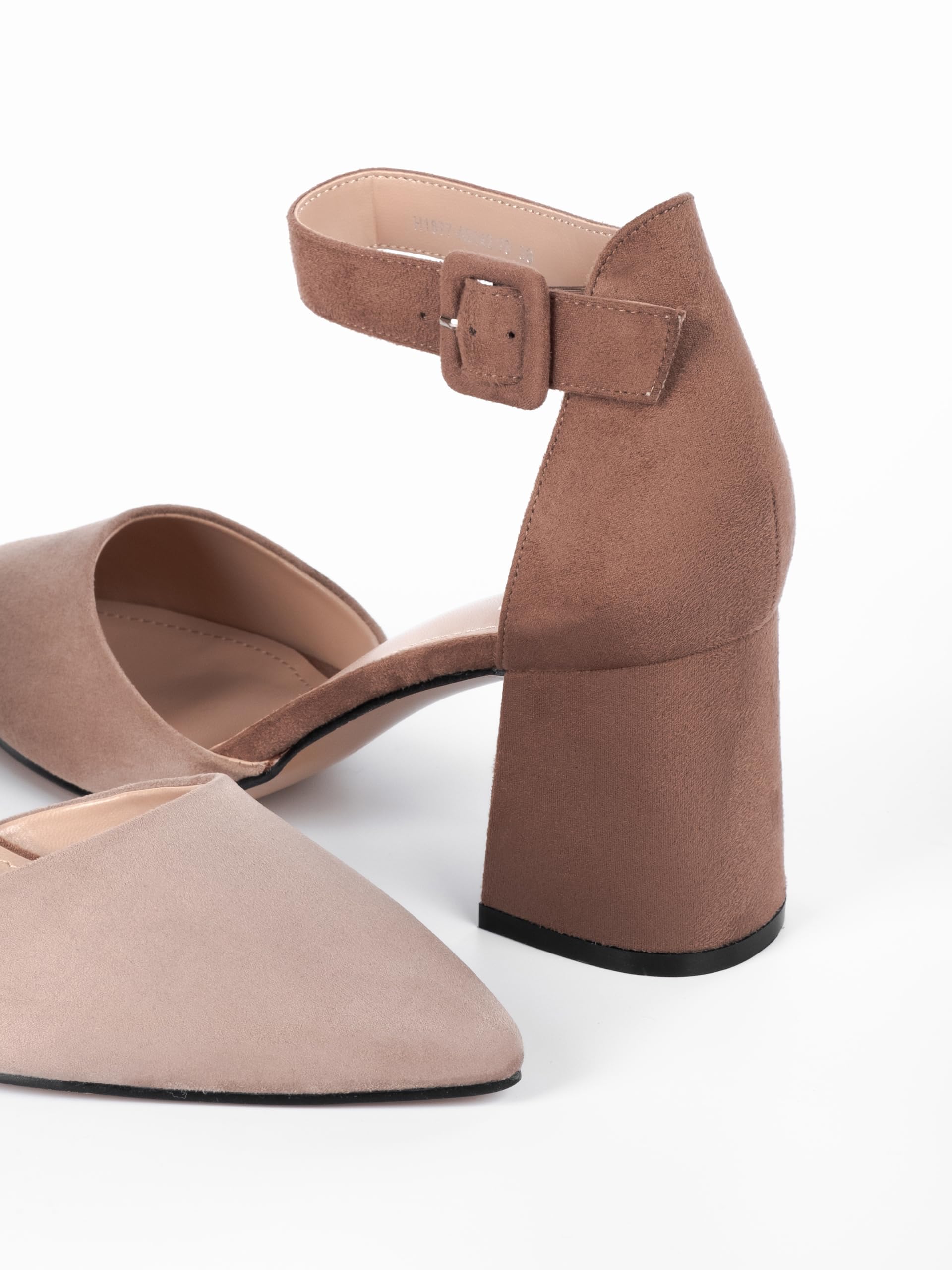 Tacones de Mujer, Zapatos de tacón con Tiras, Negro/Azul/Beige/Blanco/Verde/Rojo/Fucsia/Violeta/Menta, Textil/Сuero sintético, 7 cm Tacón Bloque, Zapatos con Correa en el Tobillo, A0142