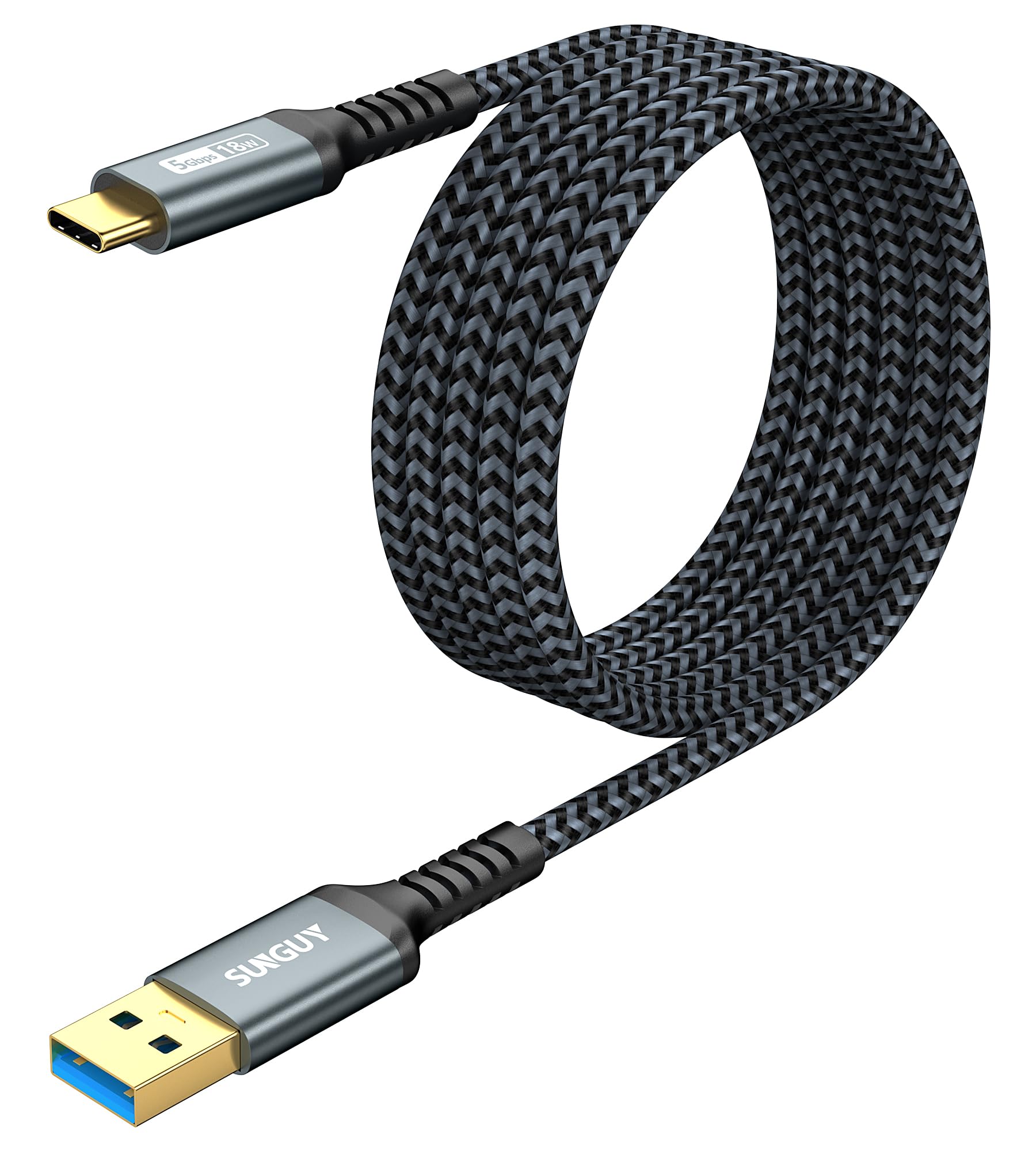 SUNGUY Cavo USB C, 3m Cavo USB Type C Cavo 5 Gbps Cavo di Ricarica Compatibile con iPhone 15 Pro Max, Galaxy S24 S23 S22, Android Auto