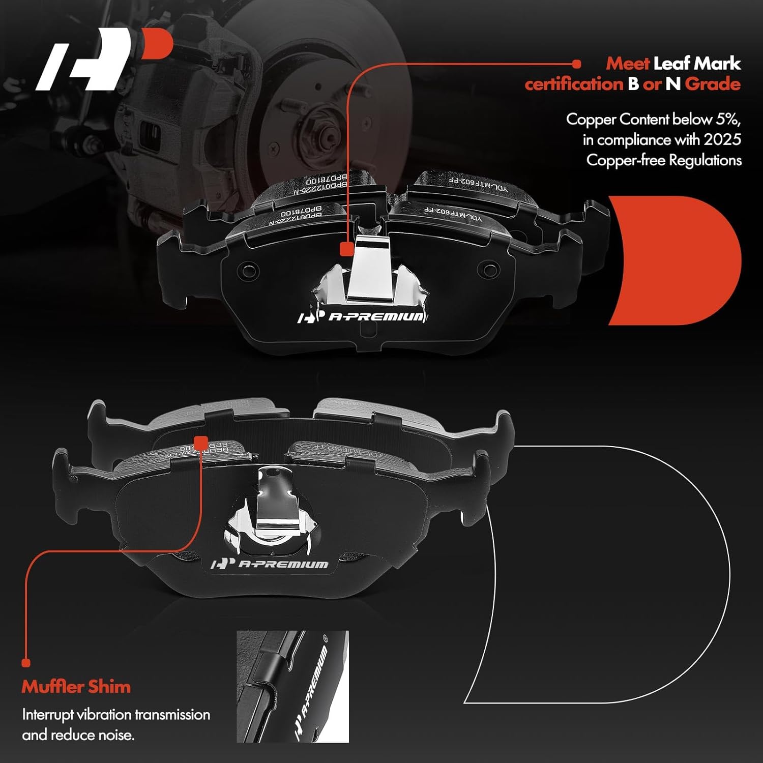 A-Premium Front and Rear Drilled and Slotted Disc Brake Rotors + Ceramic Pads Kit Compatible with BMW Models - E46 Series 325xi 2001 2002 2003 2004 2005, 12-PC Set