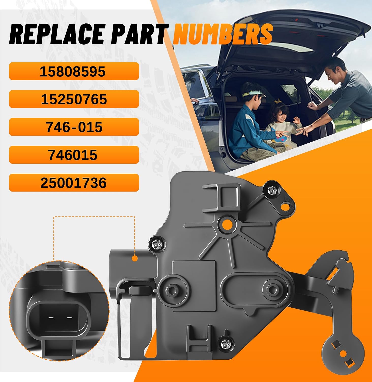 Rear Liftgate Door Lock Actuator Replaces 746015, 15250765, 15808595,25001736 Replacement for Chevy Tahoe,Suburban,GMC Yukon,Yukon XL,Cadillac Escalade ESV, EXT Tailgate Liftgate Rear Hatch Door Lock