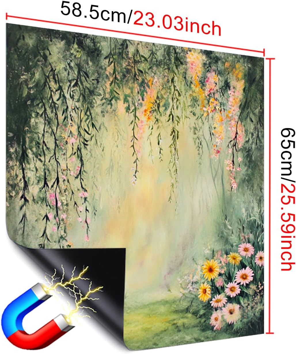 HOMETITUTE Dishwasher Magnet Cover 23x26 in Garden Forest with Cascading Blossoms and Sunlight Glow Dishwasher Cover for Kitchen Appliance Decoration Front Panel Sticker Panel Home Decor Decal