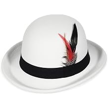 GEMVIE Vintage Bowler Hats for Men Women Short Brim Fedora Crushable Cloche Hat with Feather Band
