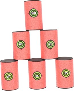 KOMBIUDA 12Pcs Alvo Digital Barril Alvos De Treinamento Silhueta Alvo Alvo Placas De Dardo Alvos Tipo Barril Jogo De Tiro Com Arco Alvos Leves Alvos Criança Adulto Red Eva Soft Bullet