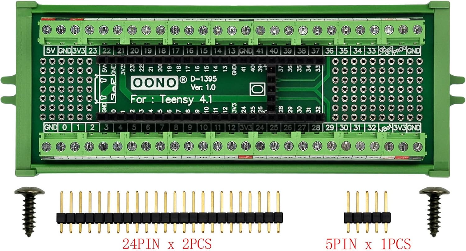 Terminal Block Breakout Board Module for Teensy 4.1, Screw Mount Version