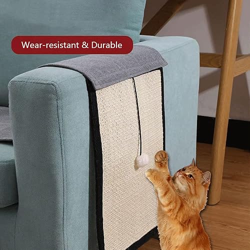 Miniatura 3 de Almohadilla para arañazos para gatos, sofá y muebles, protector de sisal natural para gatos, protector de sofá para gatos de interior, garras,