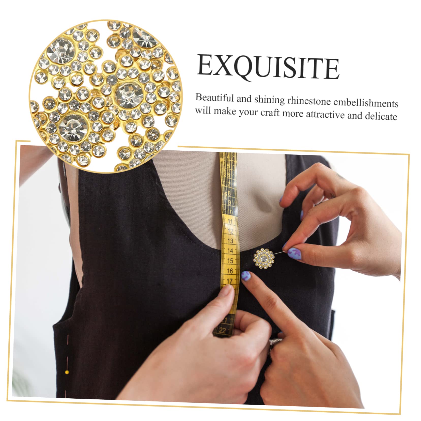 STOBOK 5pezzi Fiori Di Flatback Per Fai Da Te Di Strass Decorativi Per Abbellire Abbigliamento Accessori e Inviti Di Nozze Sunny Flower Design Per Creazioni Artigianali