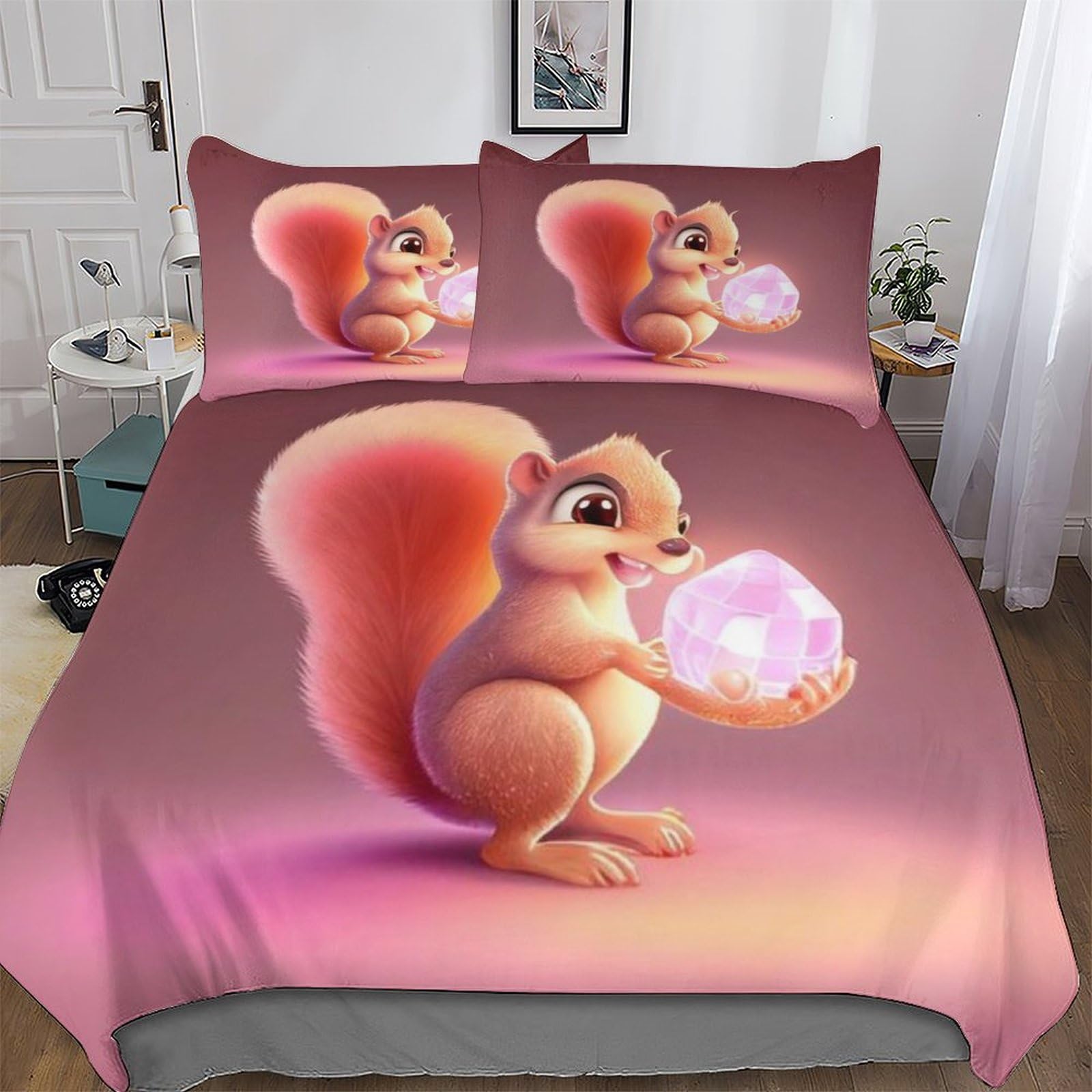 Housse de couette écureuil anti-allergie pour un sommeil sain sans irritations cutanées
