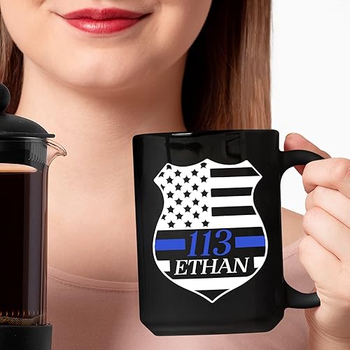 Miniatura 3 de Regalos personalizados de oficial de policía con número y nombre, taza de café de policía, regalos personalizados para policía, taza de aplicación