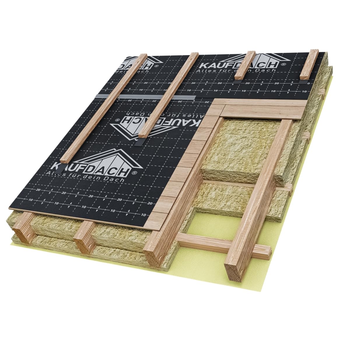 1,5m x 50m = 75qm KAUFDACH® MAXI PLUS Dachbahn Unterdeckbahn Unterspannbahn 150g/m2