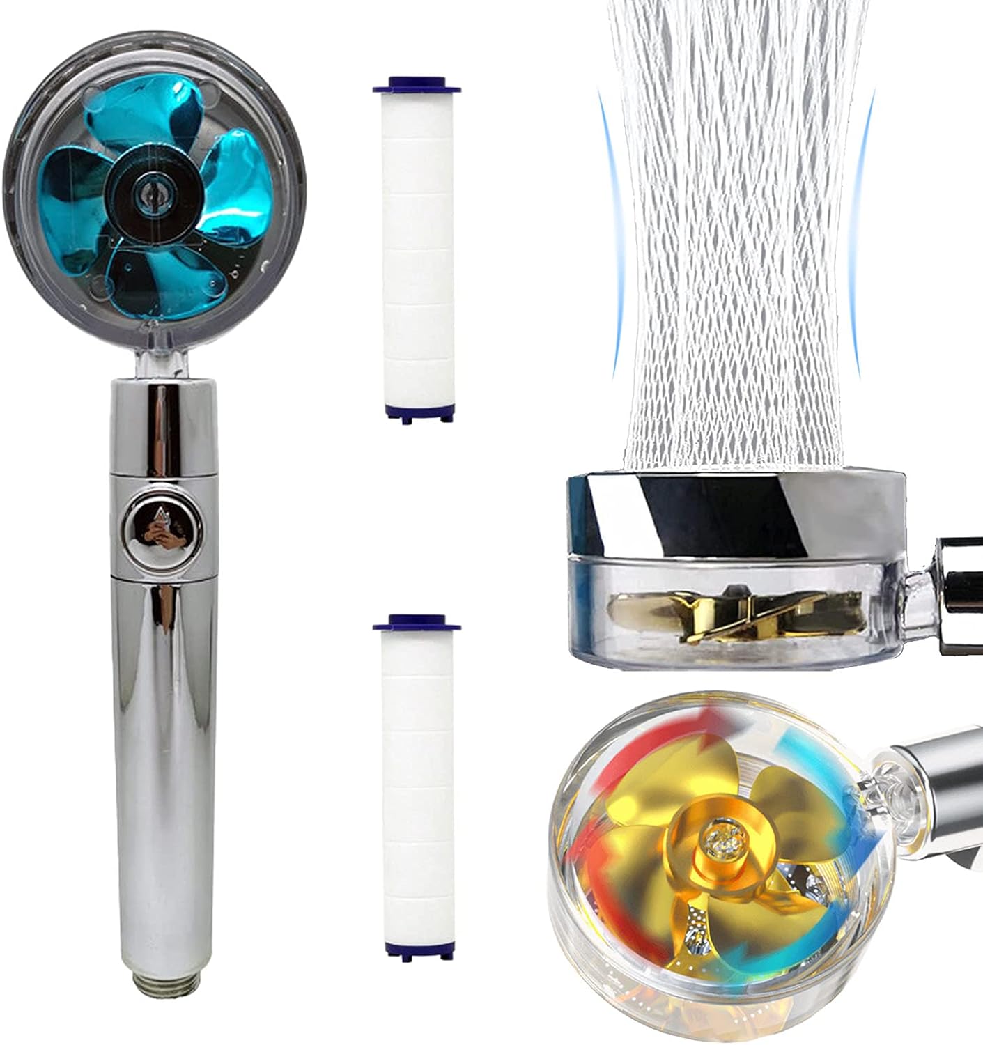 Handheld Turbocharged Pressure Propeller Shower Propeller Driven