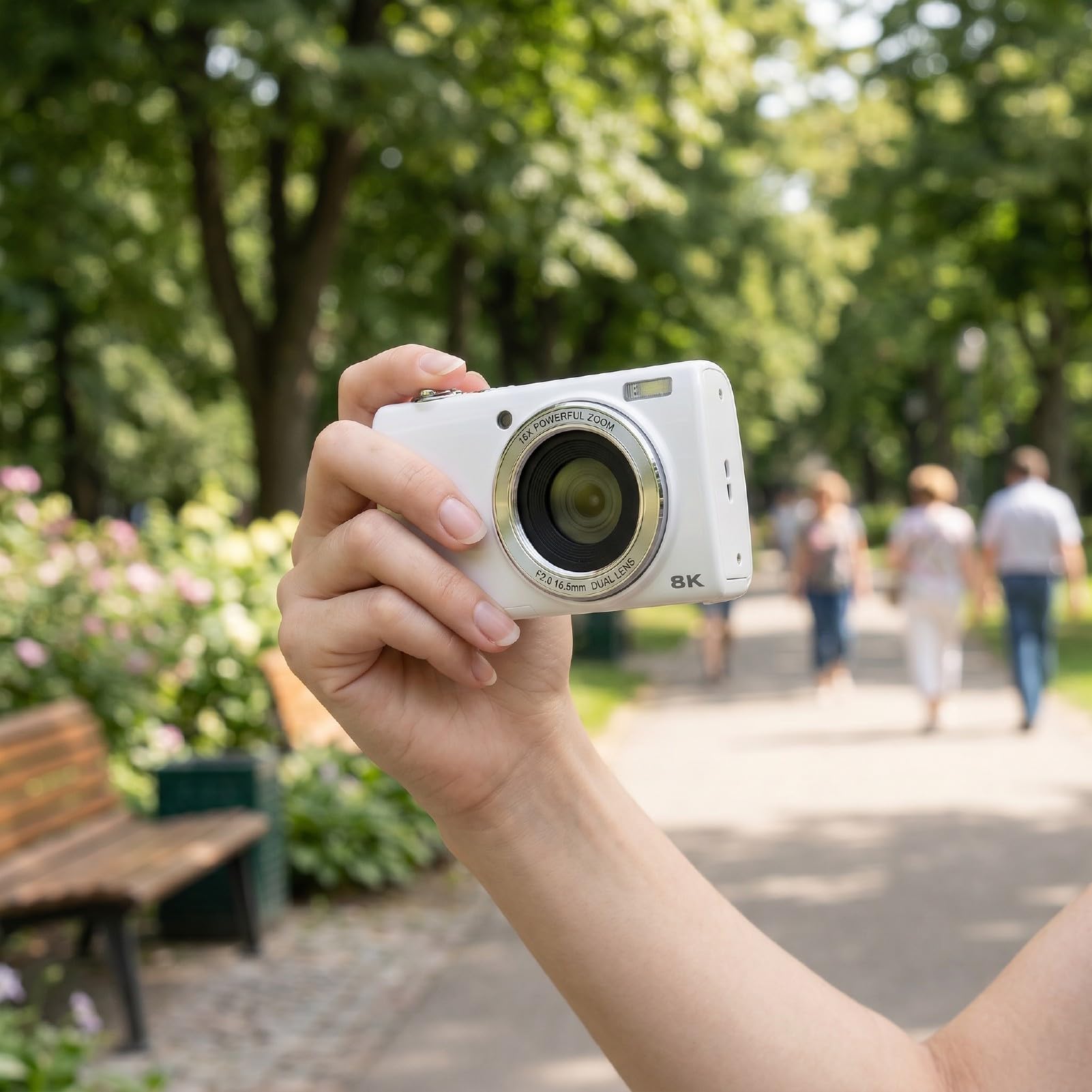 LICAEVEY 8K-Digitalkamera, Autofokus, 88 MP, WLAN, Touchscreen, Doppelobjektiv, 16-facher Zoom, Stabilisierung, Fülllicht mit Kamera Vorne und Hinten für Selfies, Reise-Vlogging