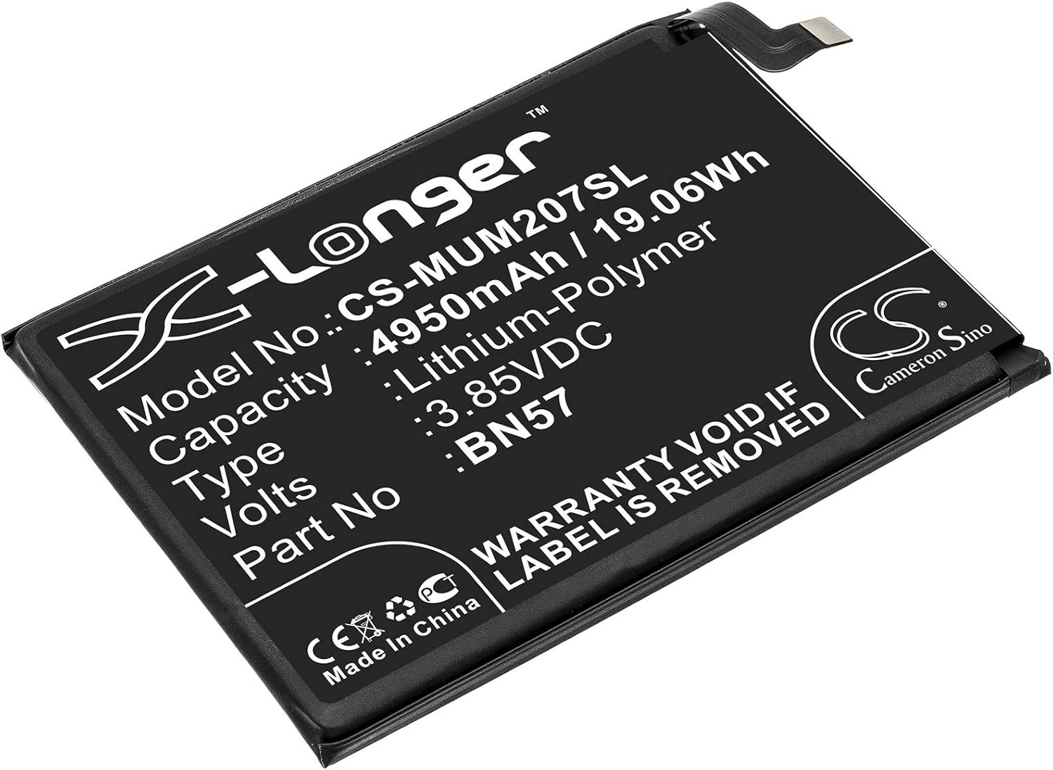 4950mAh バッテリー XIA0M1 互換品 品番BN57用