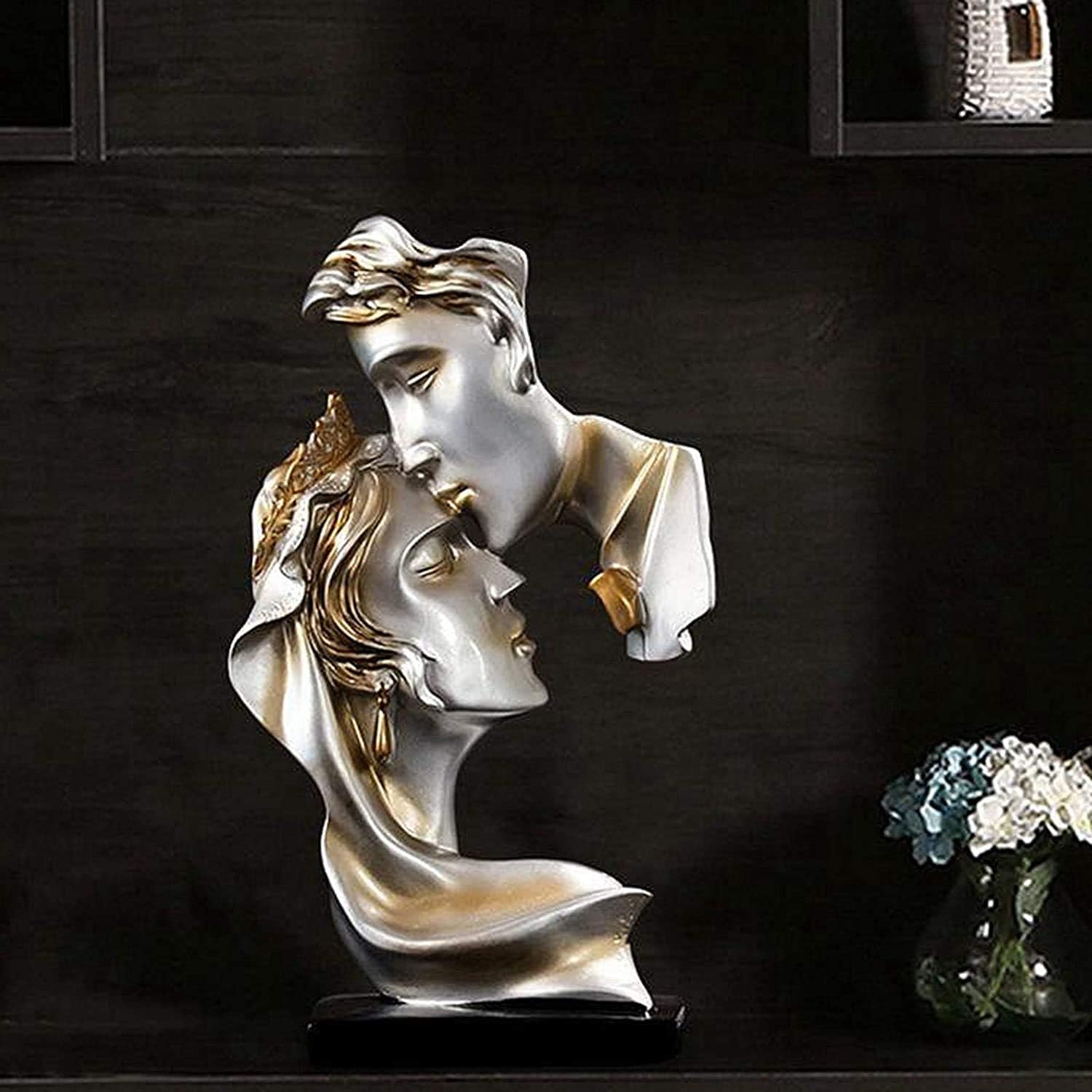 Couples Figurine Abstract Statue Couple Sculpture Nordic Couples with Kiss Shape Design for Desktop Bedroom Ballroom Ornament - Image 4