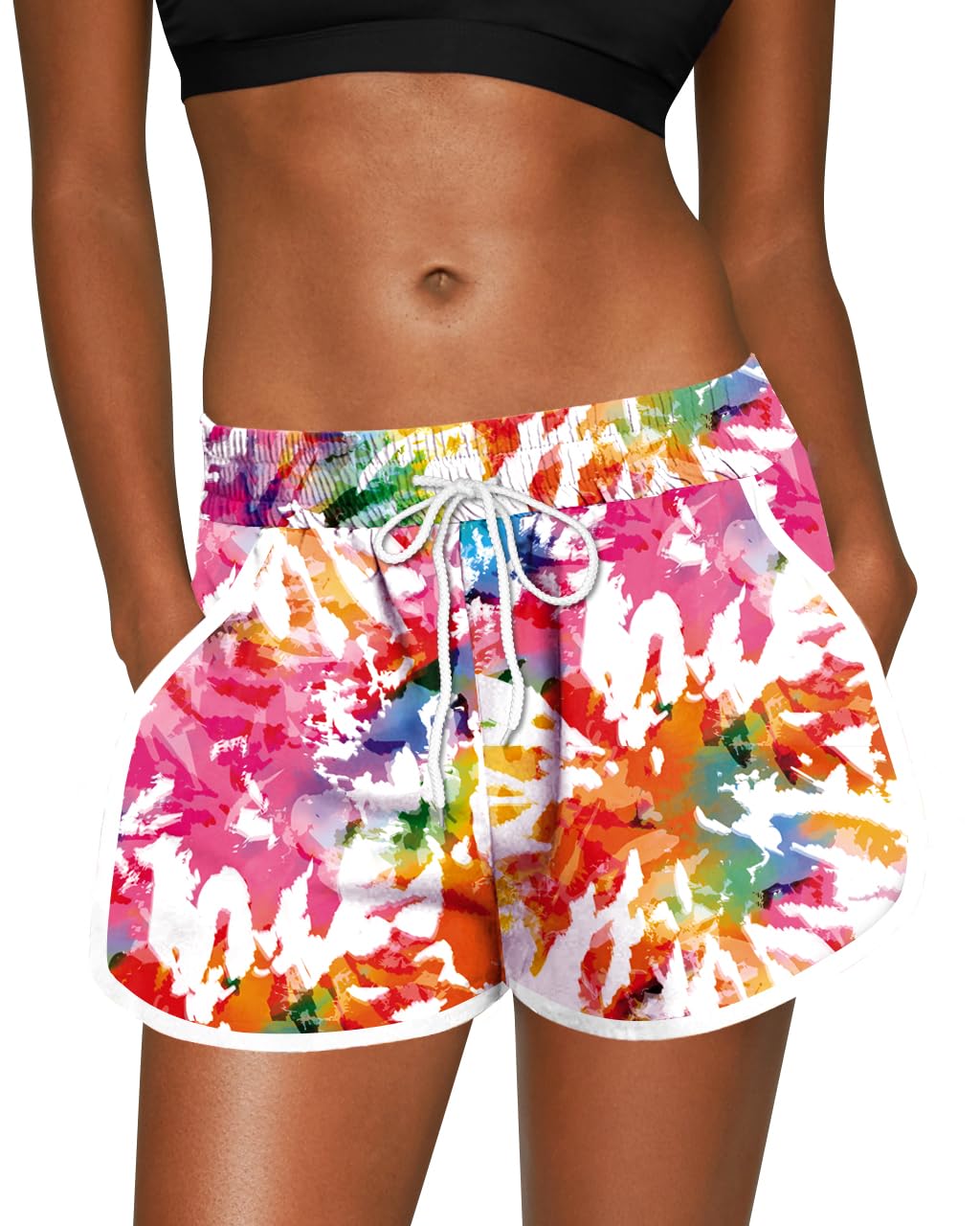 For G and PL Women Summer Floral Beach Boardshorts with Pockets Swim Trunks