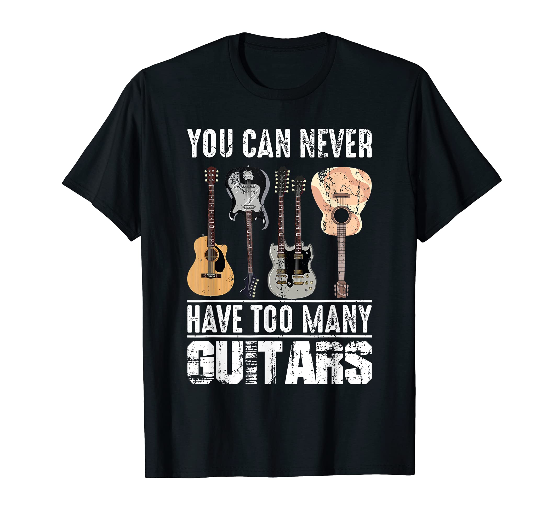 Funny Acoustic Guitarist Musical Instrument Electric Guitar T-Shirt, Black
