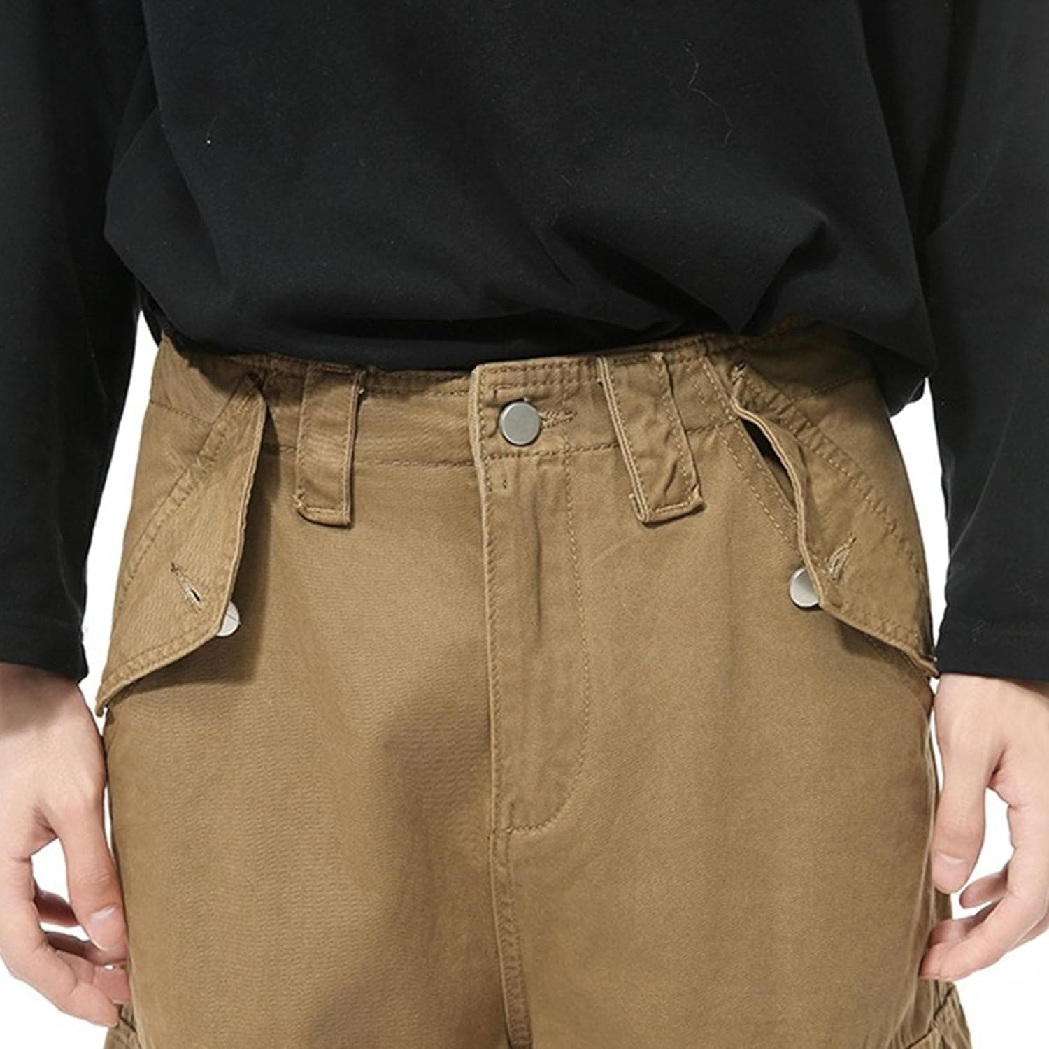 Men's Twill Stretch Baggy Jean Autumn Causal Streetwear Jeans Wide Leg Chinos Vintage Denim Pants