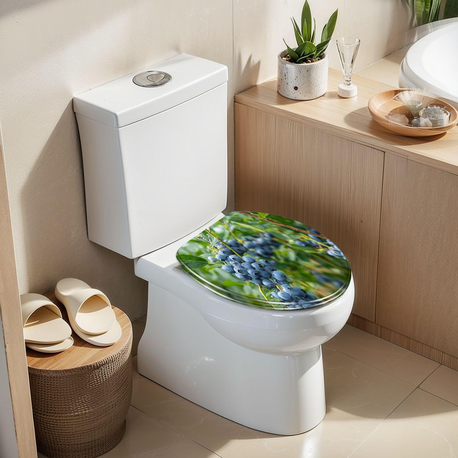 Sedile WC allungato con chiusura ammortizzata per il bagno