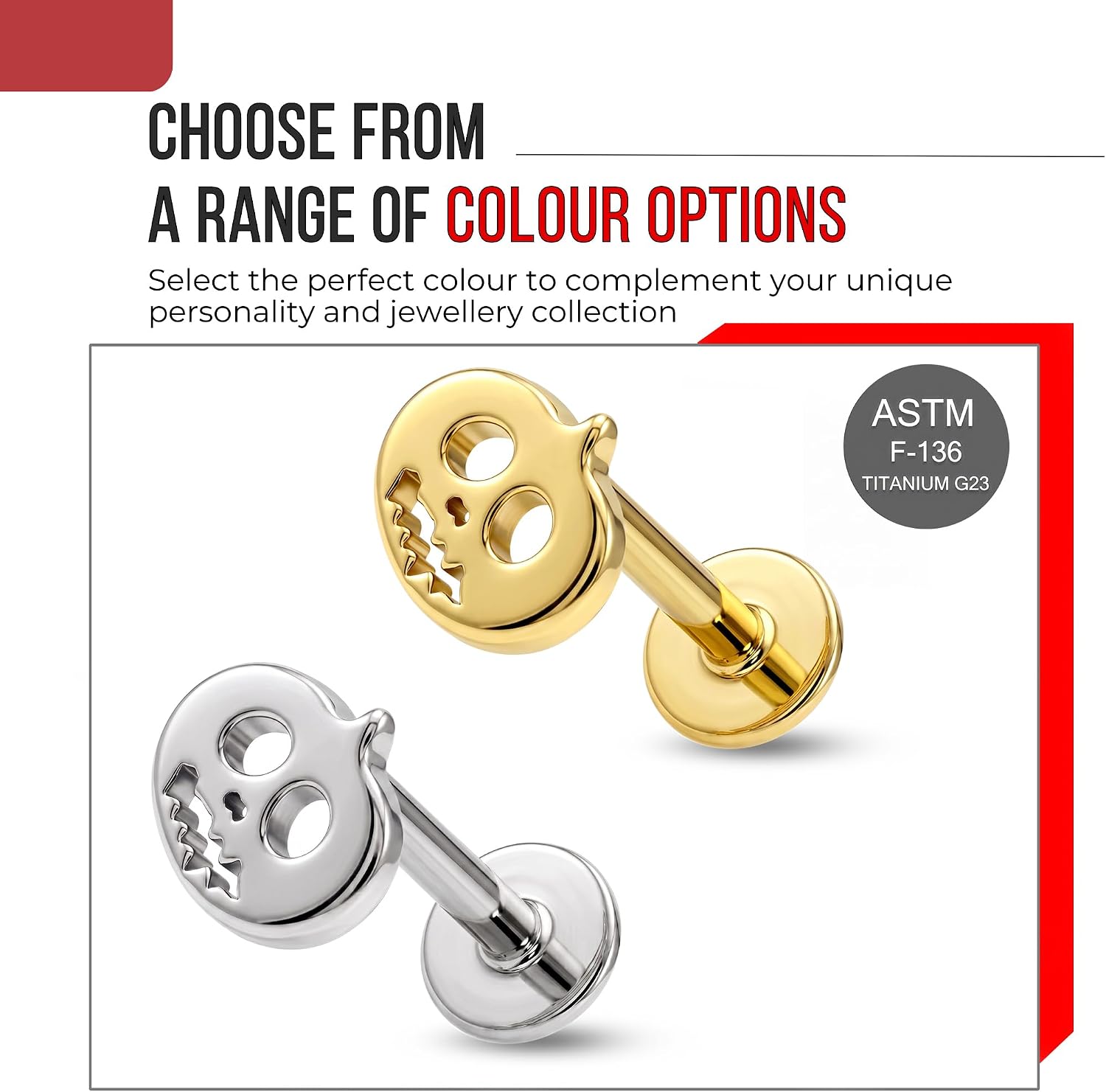 G23 Grade Titanium Plain Halloween Pumpkin Design Threadless Tragus Labret Piercing Jewelry