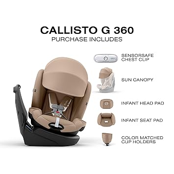 Callisto G 360 Rotating All-in-One Convertible Car Seat - Almond Beige