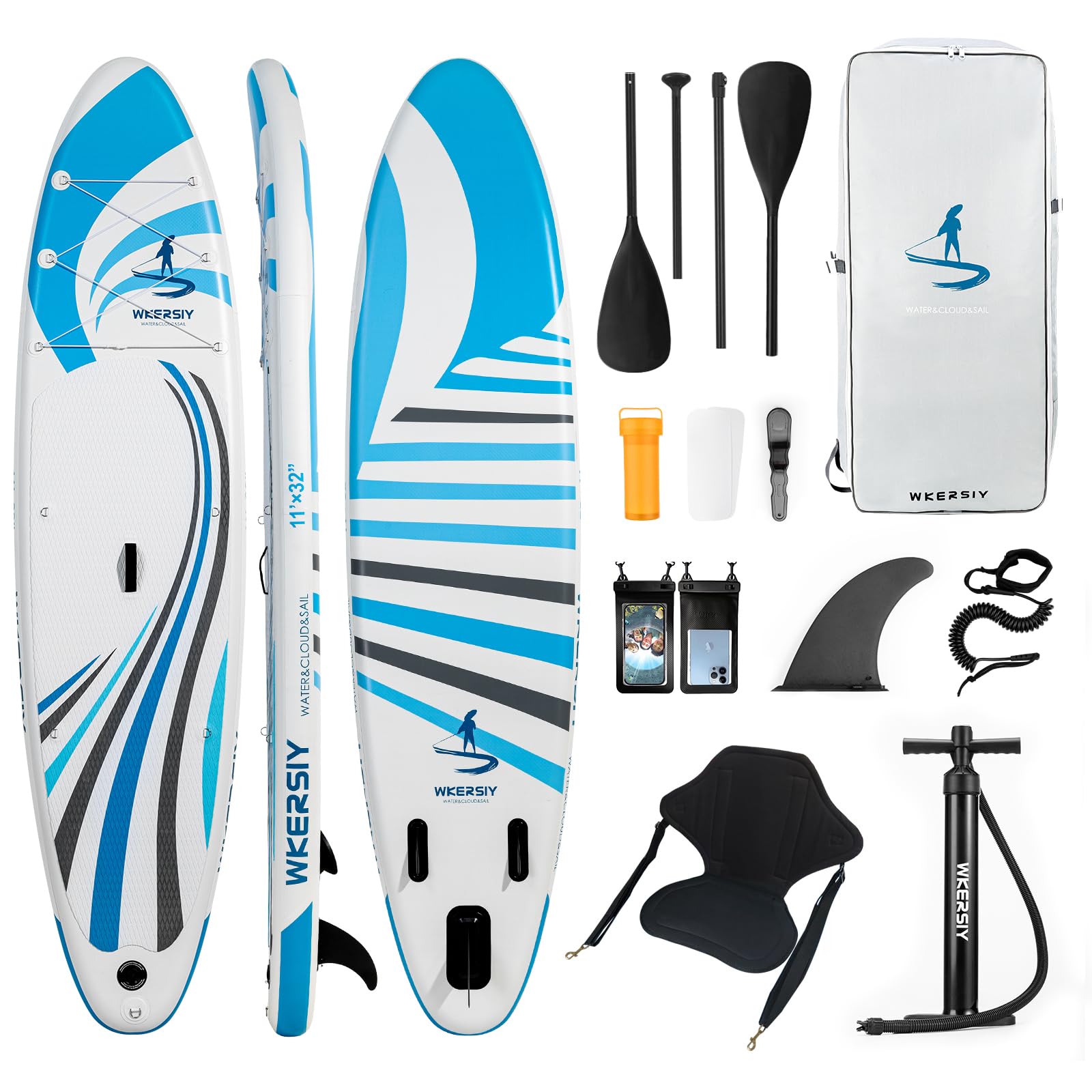 Paddle Gonflable Kayak 2 en 1 335cm – Stand Up Paddle Familial avec Siège et Pagaie Double – Planche Sup Ultra Stable pour Débutant et Loisirs – Kit Complet avec Pompe et Sac