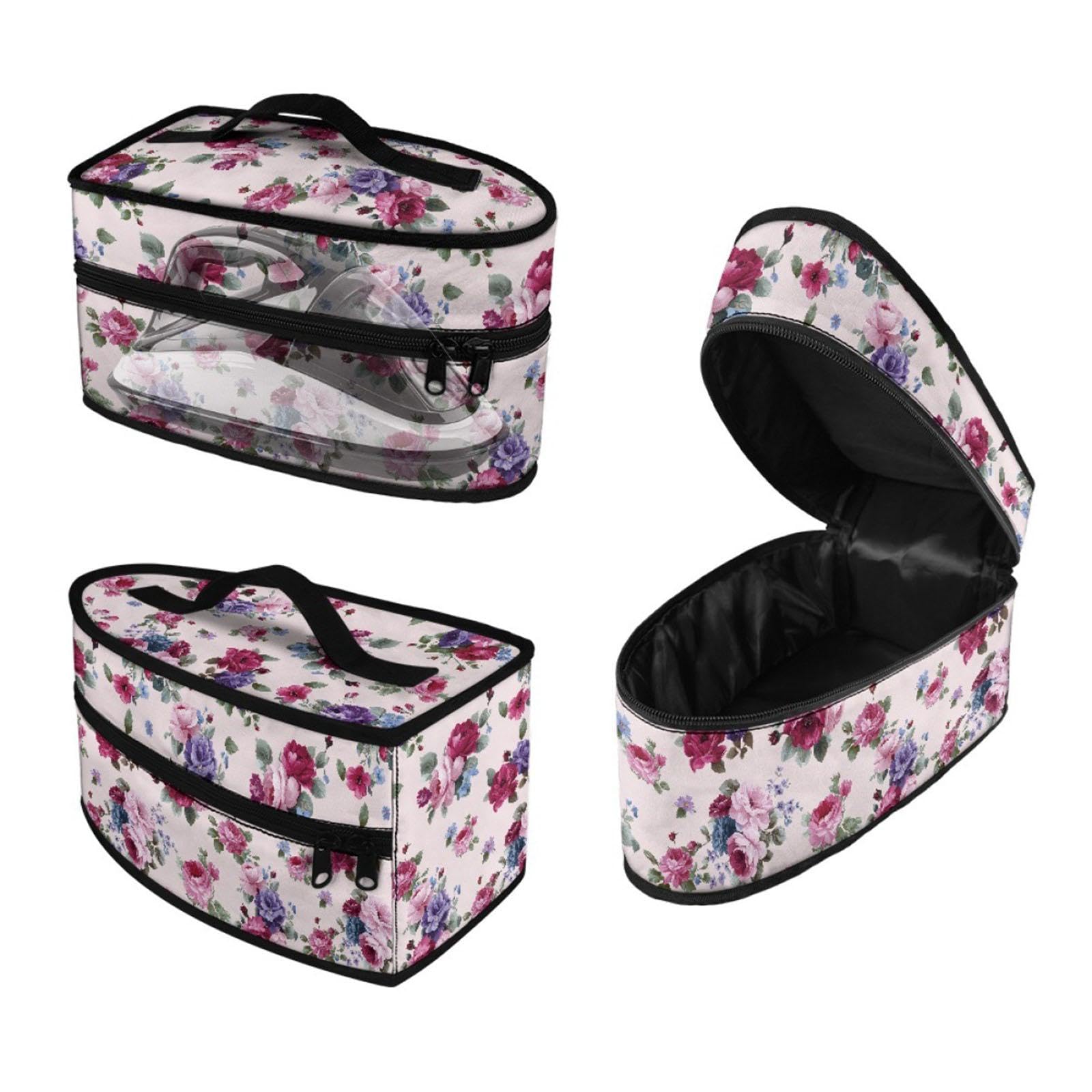 F Fityle Custodia portaoggetti per ferro da stiro, portatile, organizer per ferro da stiro, per viaggi d'affari, armadio, Rosa Rossa