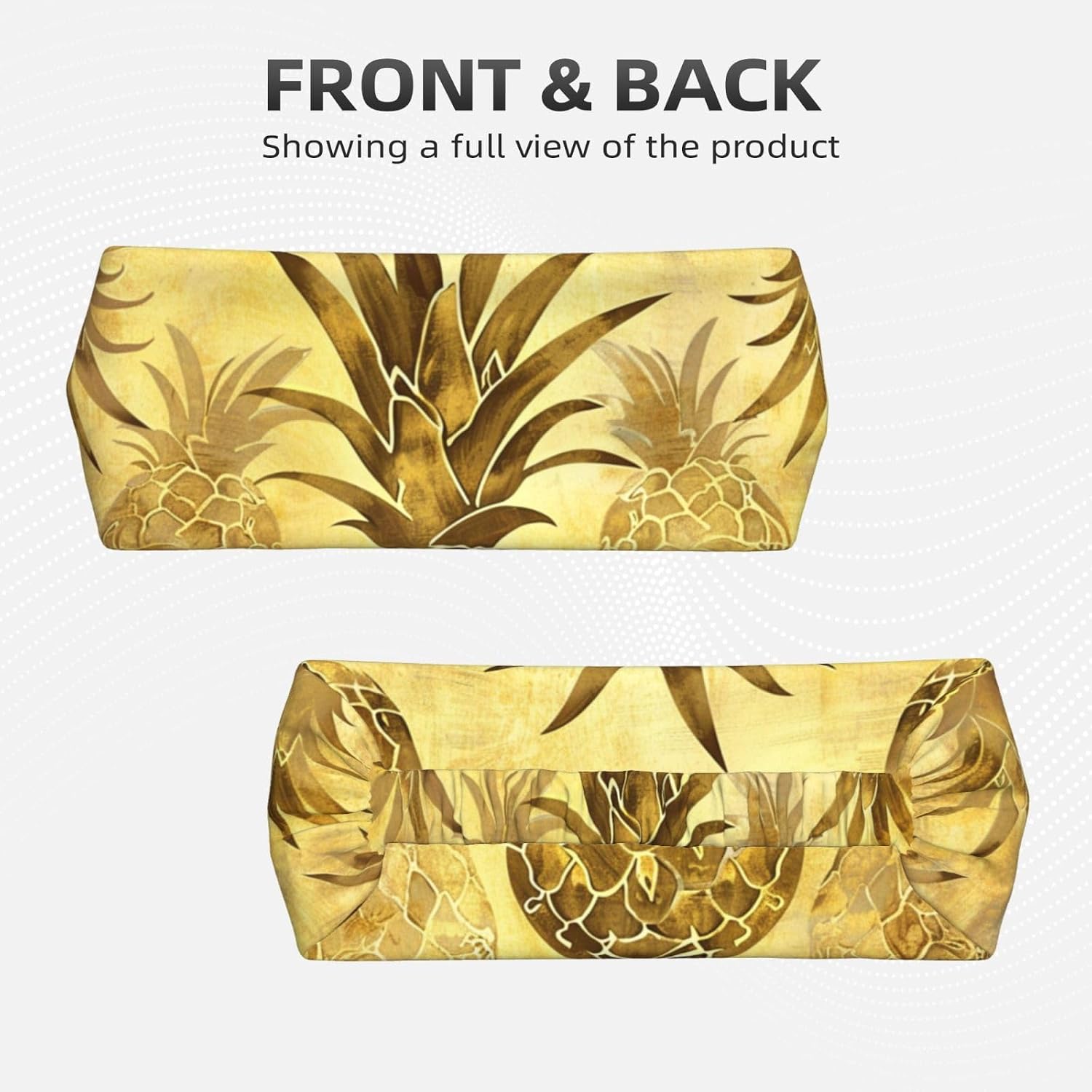 Sports Head Tie Workout Headbands Non Slip Sport Sweatbands Yoga Hairbands for Travel Fitness Athletic Moisture Wicking - Gold Pineapple Background