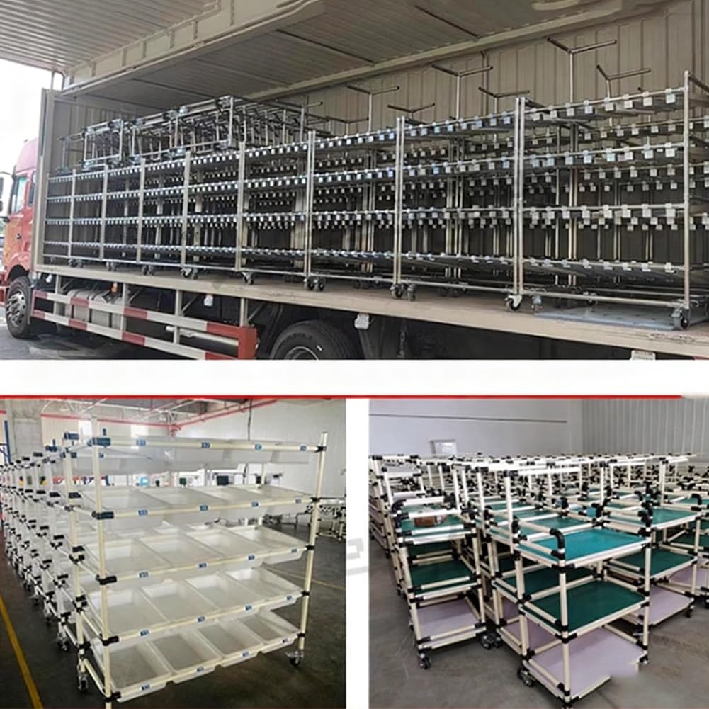 Rollenbahn-Rack-System aus Aluminiumlegierung mit geteilten Schienenrädern, Materialhandhabung, Kantenschutz, Gleitschiene (1 m/44x) und effiziente Transportlösung
