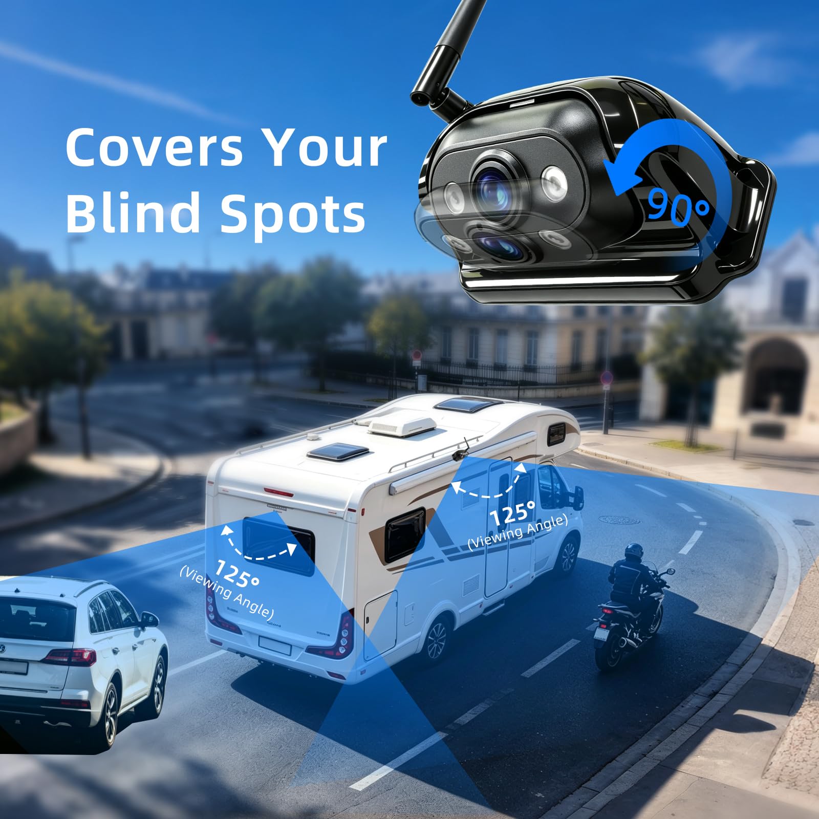 PARKVISION Caméra de recul sans Fil 7 Pouces Double Caméra recul kit