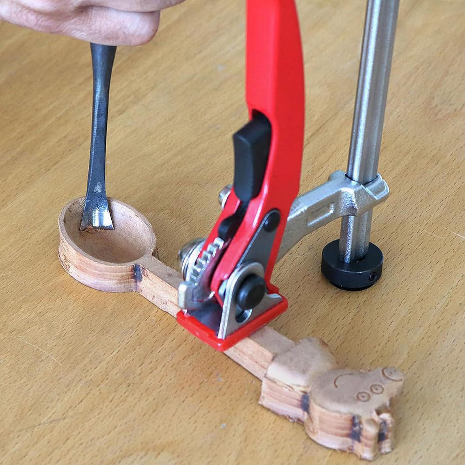 Morsetto A Cricchetto Hanured 20 Mm – Fissaggio A Vite In Acciaio Forgiato, Antiscivolo, Multiangolo, Per Legno, Plastica E Metallo