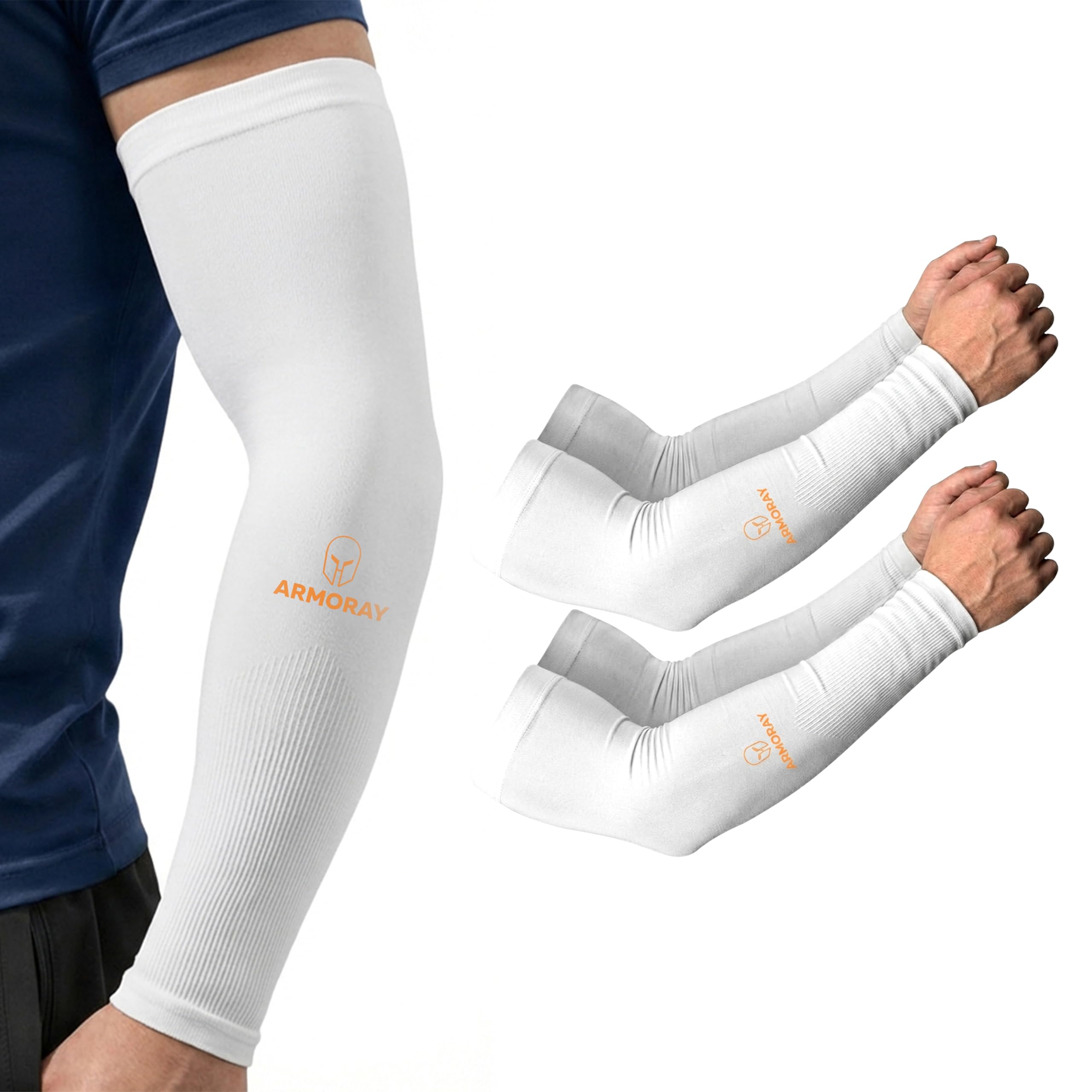 ARMORAY Arm Sleeves for Men and Women - UV Sun Protection Cooling Compression - Tattoo Cover Up Sleeve for Daily Wear &amp; Work
