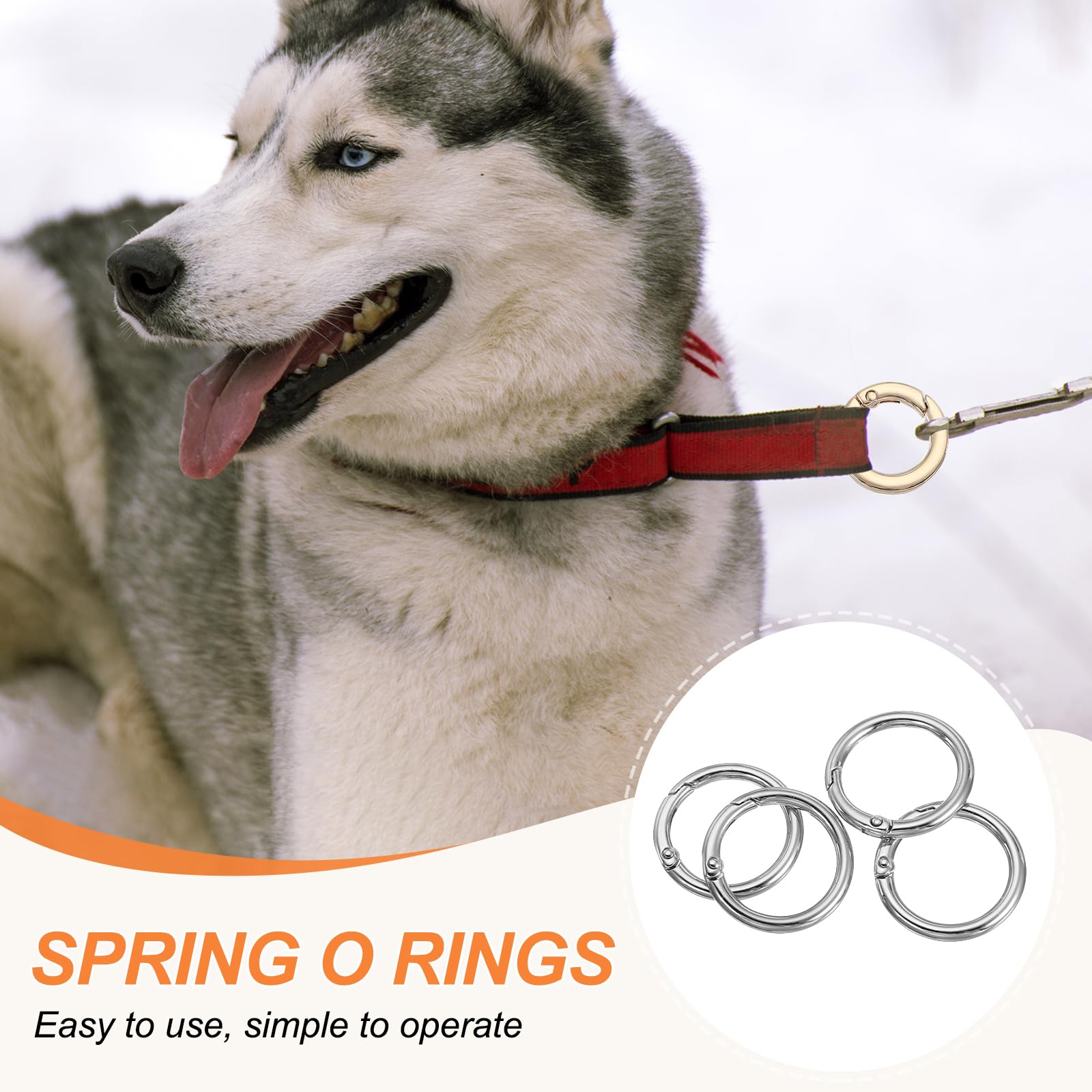 PATIKIL Anneaux O A Ressort, 8Pcs 1.3 Pouce Attaches