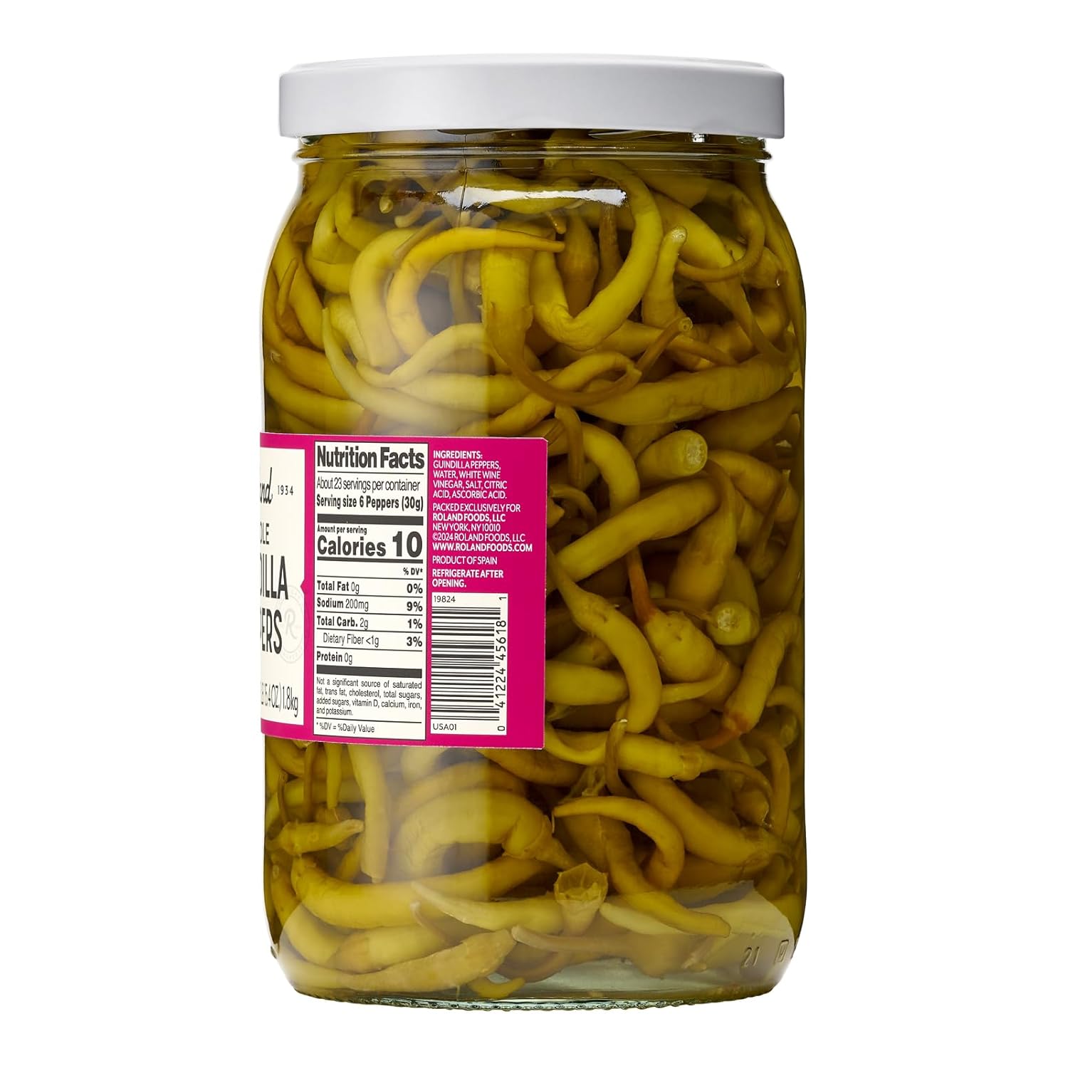 Roland Foods Guindilla Peppers, Specialty Imported Food, 63.4 Ounce Jar, Pack of 1