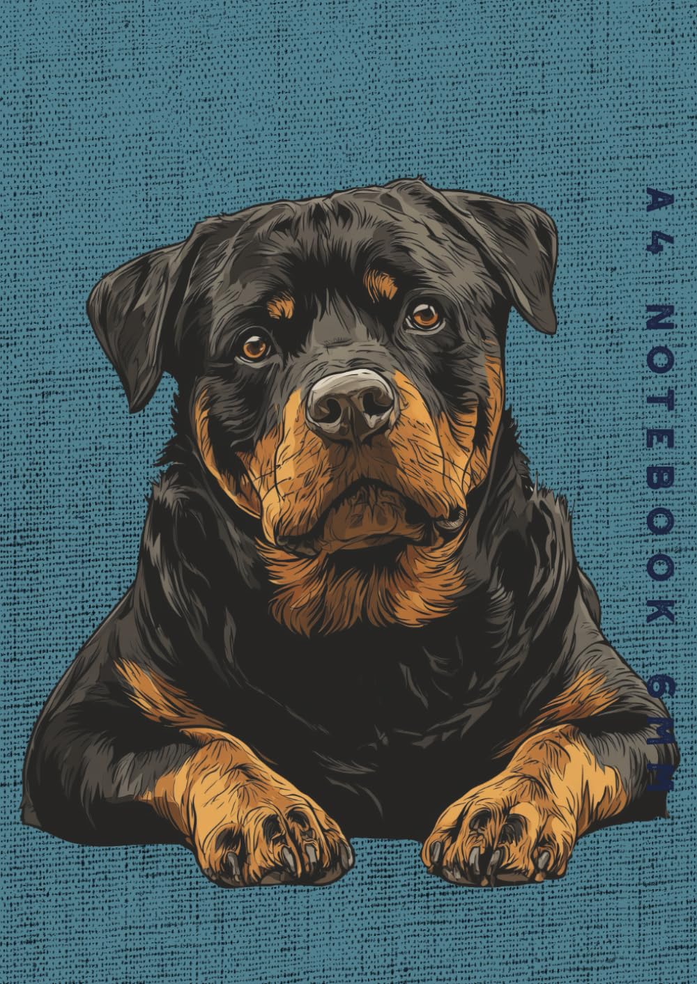 A4 Notebook 6mm: Rottweiler Dog Lined Exercise Book