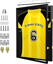 Football Shirt Frame Display - Engineered Wood and Acrylic, Football Shirt Frame Kit Adult Standard Sports Shirt, Rugby Shirt, Band T-shirt, Black