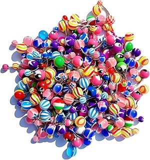 Acrylic Belly Rings & Bars - Stainless Steel Navel Piercing Jewelry