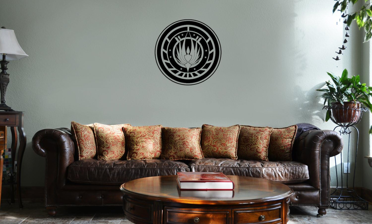 Decal Serpent Battlestar Galactica Inspired Badge Vinyl Wall Mural Decal Home Decor Sticker (Black)