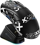 ATTACK SHARK V3 PRO Ultraléger sans fil 62g Souris de jeu Esports-White RGB Dock de charge magnétique,1K Polling-25K DPI-PAW3311 Capteur Wired/BT/2.4Ghz programmable,BK52820 IC pour PC Jeu d'ordinateur portable Mac